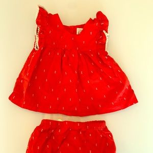 Baby Gap White Clip Dot Dress w/ Bloomers